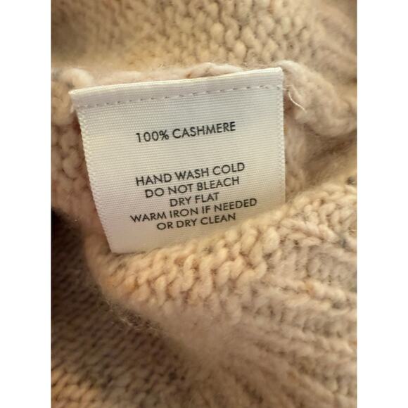 White + Warren Chunky Knit Cashmere V Neck Sweater Pale Pink M - Picture 6 of 6